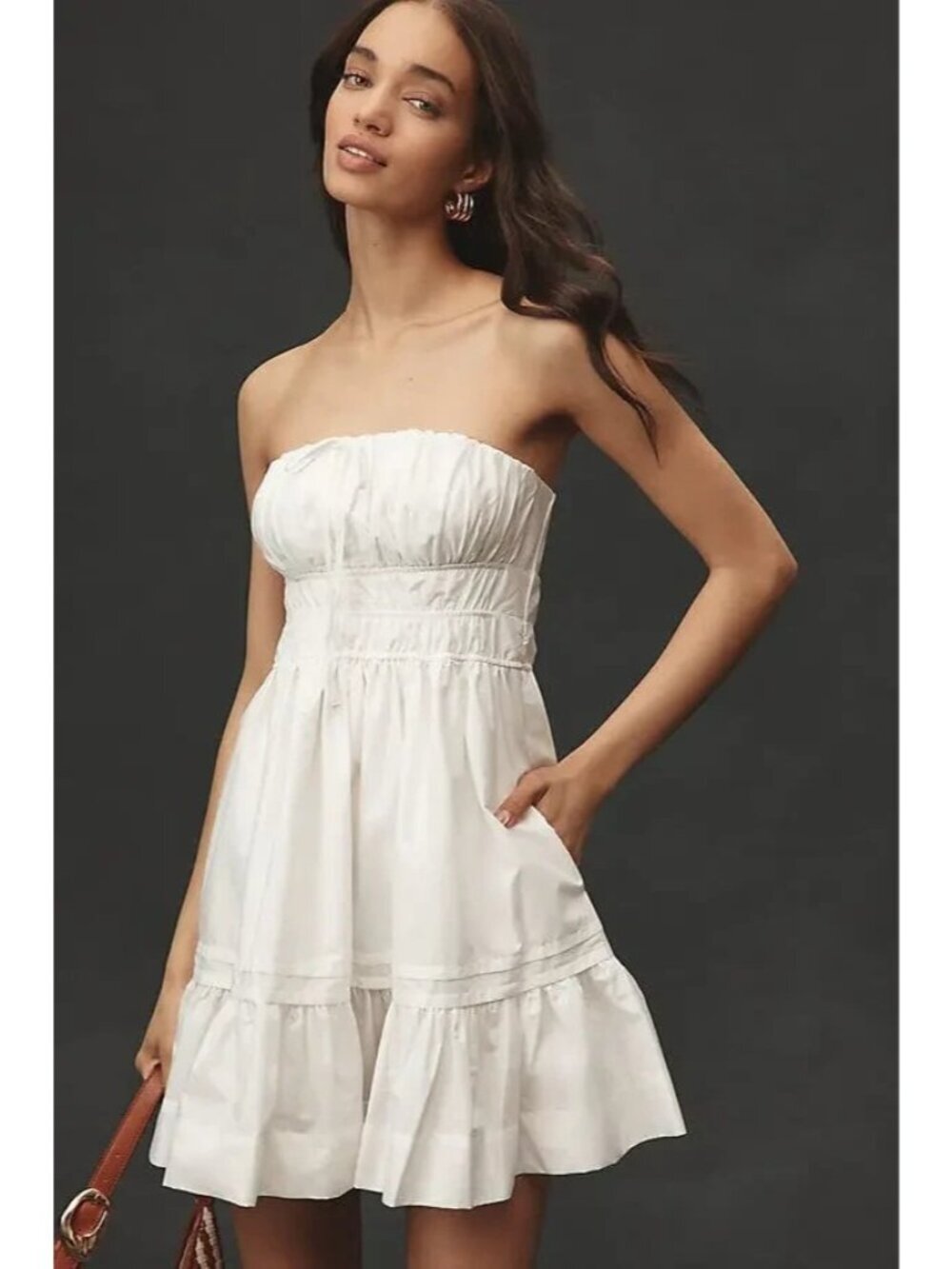 The Somerset Strapless Mini Dress  White XL